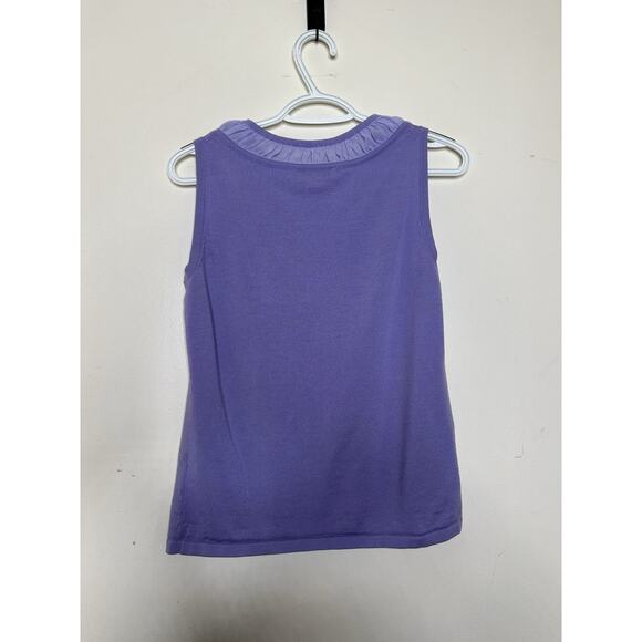 Pendleton Woman’s Size Small Purple Merino Wool Knit Top Sleeveless Lightweight - Picture 6 of 6